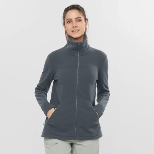 Casaco Salomon Essential Cosy Fleece Full Zip Feminino Pretas | PT U51782